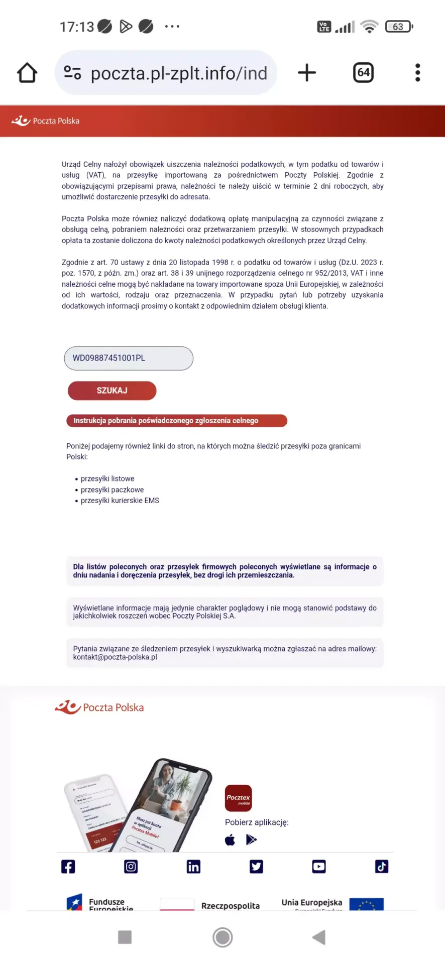 Kolejne SMS-y z podszyciem pod przesyłki