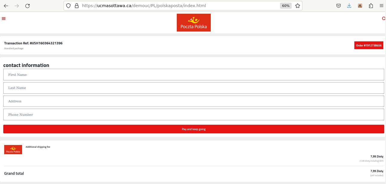 SMS-y o „paczce z Poczty Polskiej”