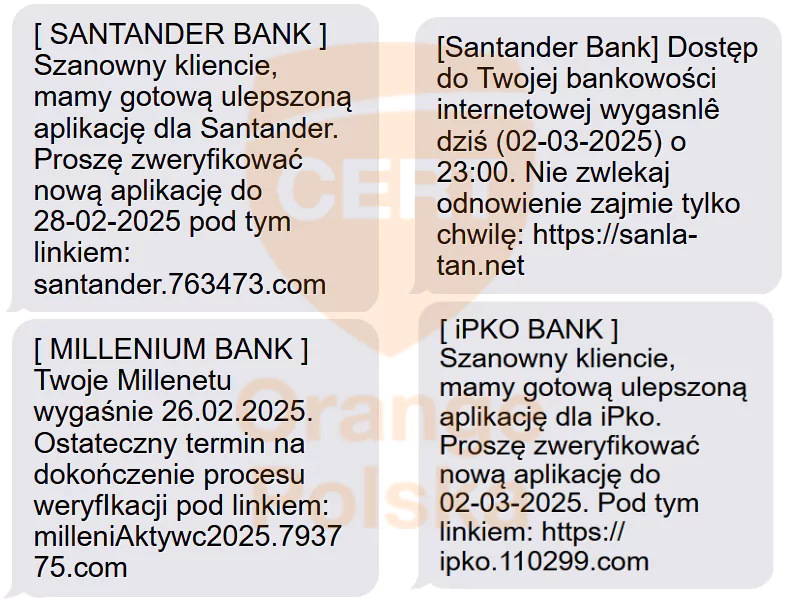 Fałszywe SMS-y o zmianach w aplikacji Twojego banku.