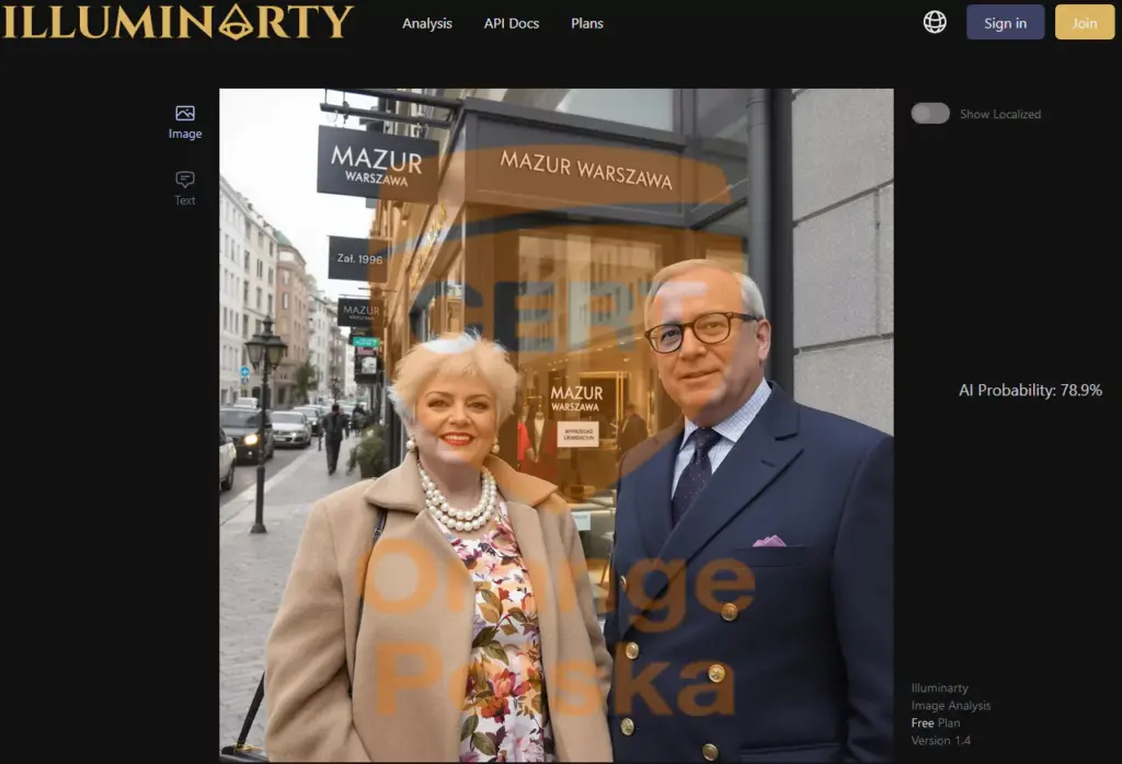 Wygenerowane przez AI zdjęcie sklepu i właścieli, mających prowadzić wyprzedaż.