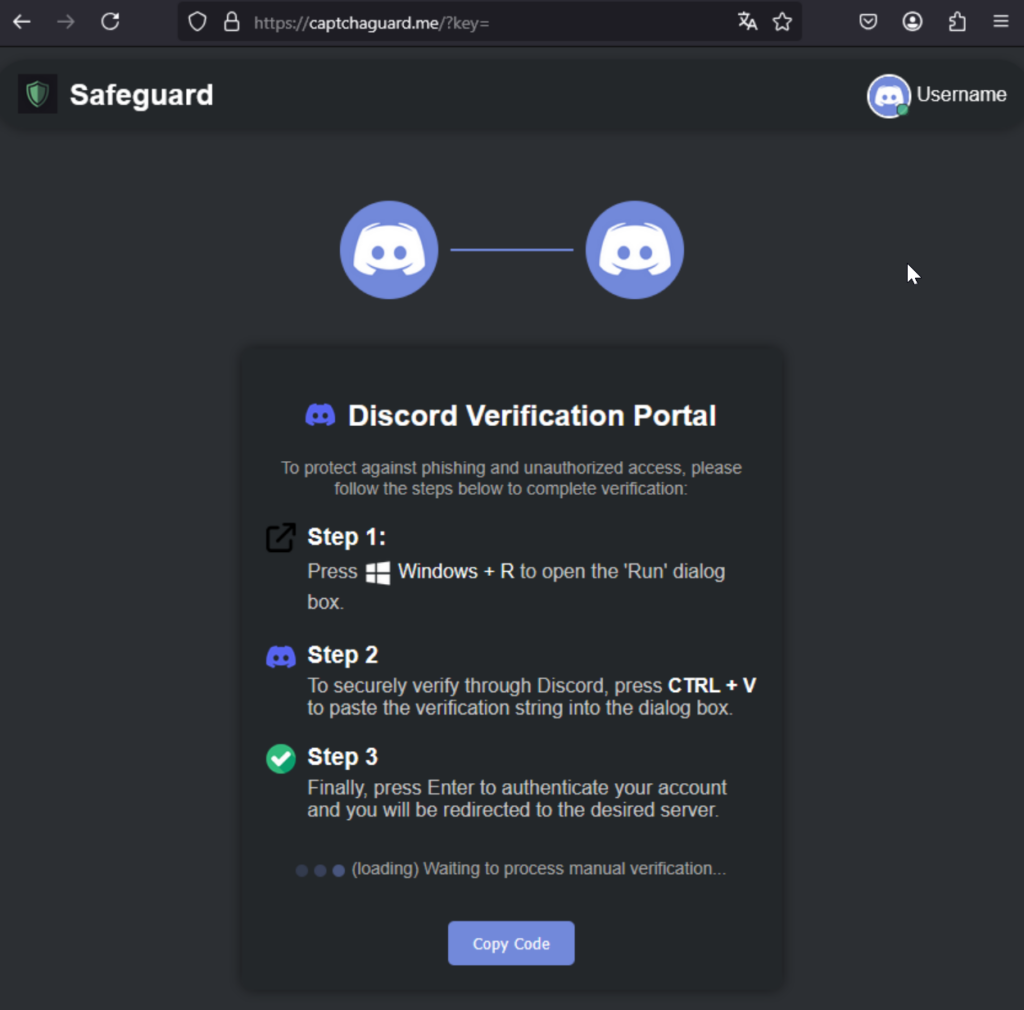 ClickFix na złośliwym serwerze Discord, źródło: Checkpoint