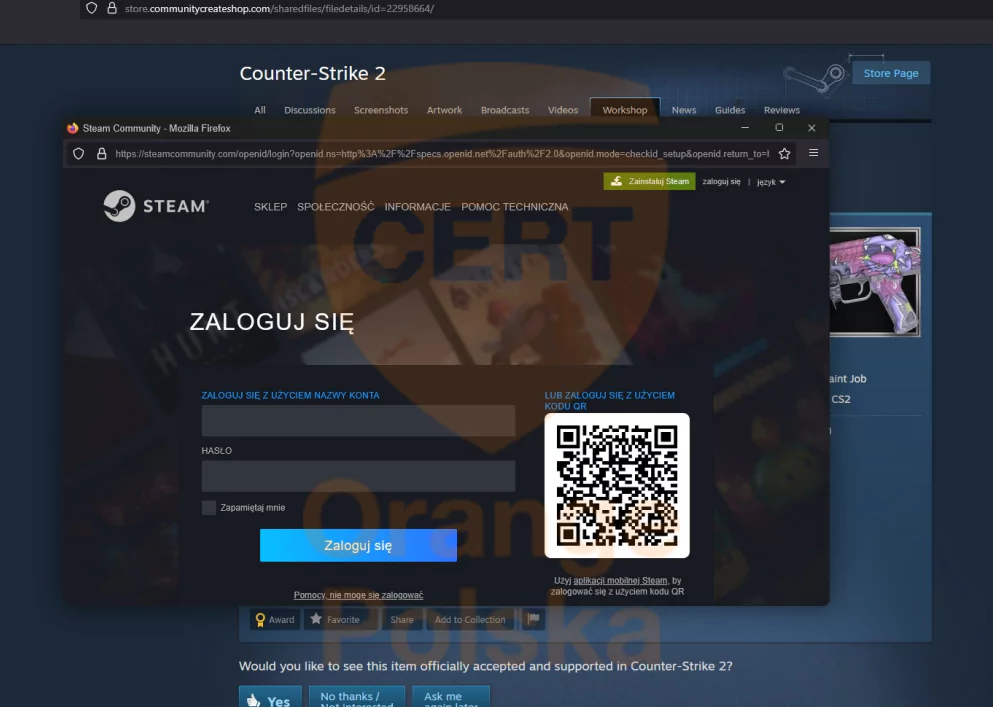 Ta strona to nie Steam - to przeglądarka w przeglądarce.