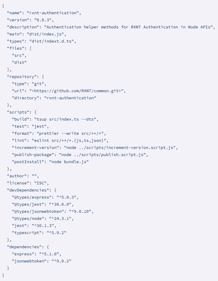 Rys. Pierwsza wersja zmodyfikowanego skryptu package.json, prezentująca funkcjonalność robaka; źródło: socket.dev
