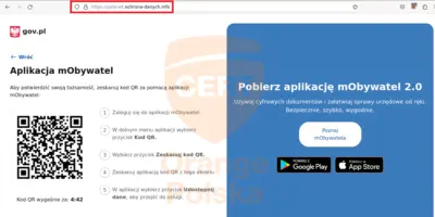 Fałszywe logowanie mObywatelem do gabinet.gov.pl