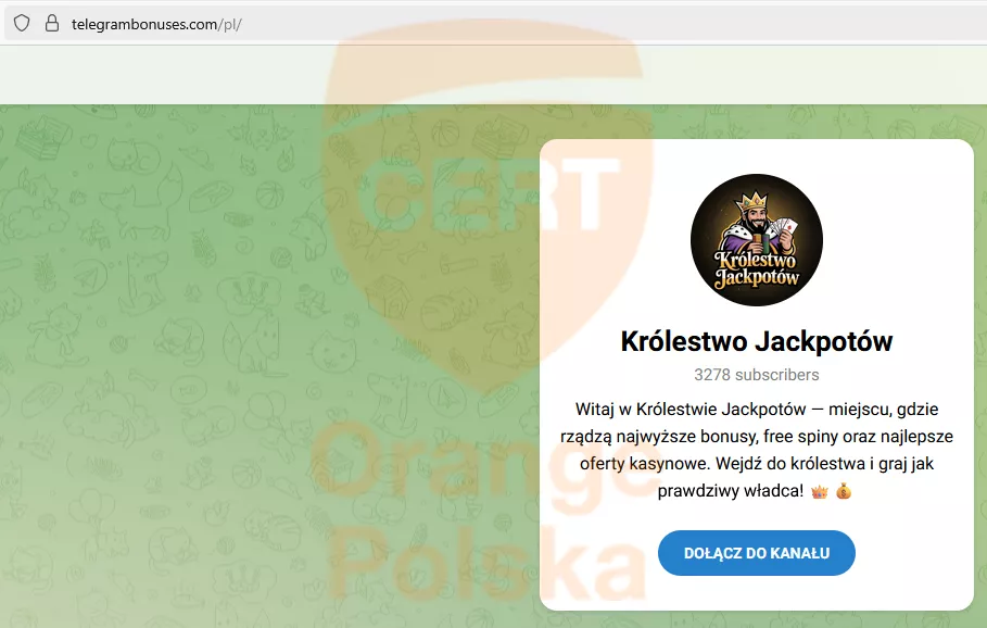 Droga na fałszywe kasyna wiedzie przez kanał na Telegramie.