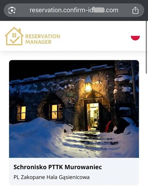 Strona z logo "RESERVATION MANAGER"