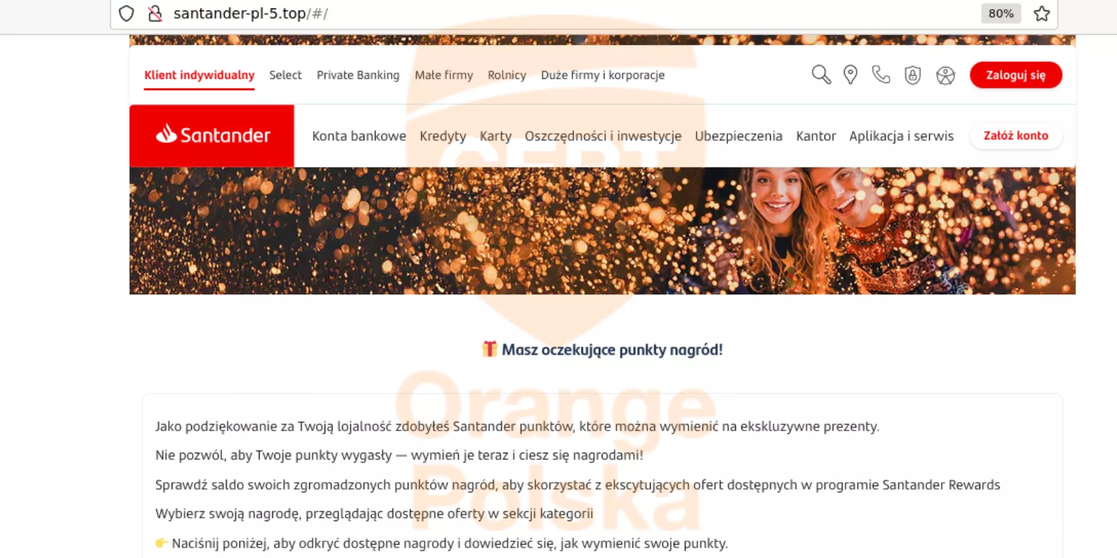 Phishing SMS na „punkty Santander” i „fakturę PGE”