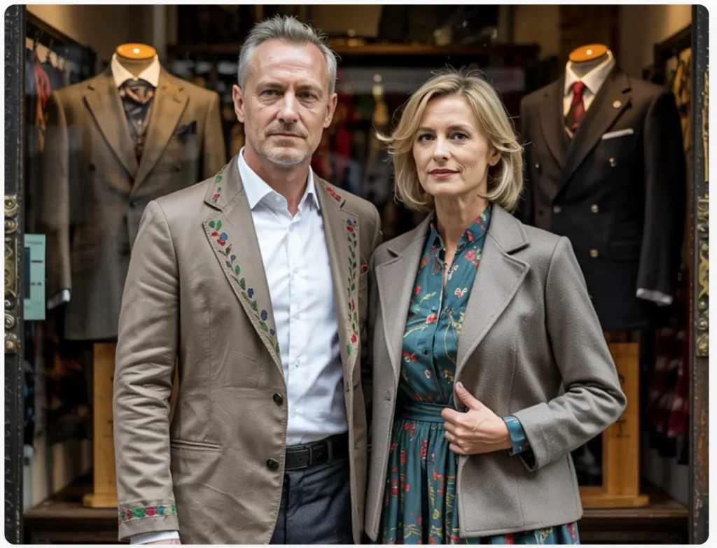 Zdjęcie fikcyjnych właścicieli sklepu wygenerowane przez sztuczną inteligencję.