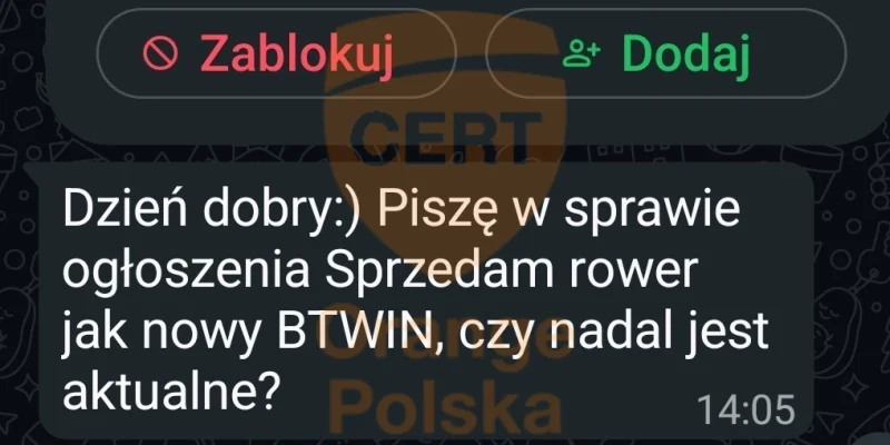 Oszustwo na OLX zaczyna się od wiadomości na WhatsAppie