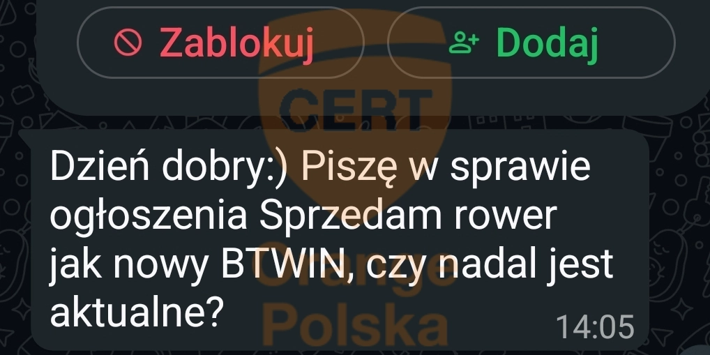Oszustwo na OLX zaczyna się od wiadomości na WhatsAppie