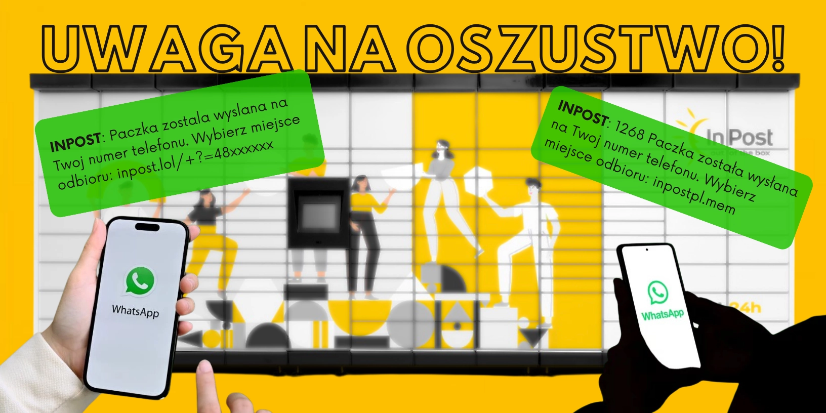 Oszustwo zaczyna się od SMS z podszyciem pod InPost, następnie oszust wyłudza dostęp do WhatsApp