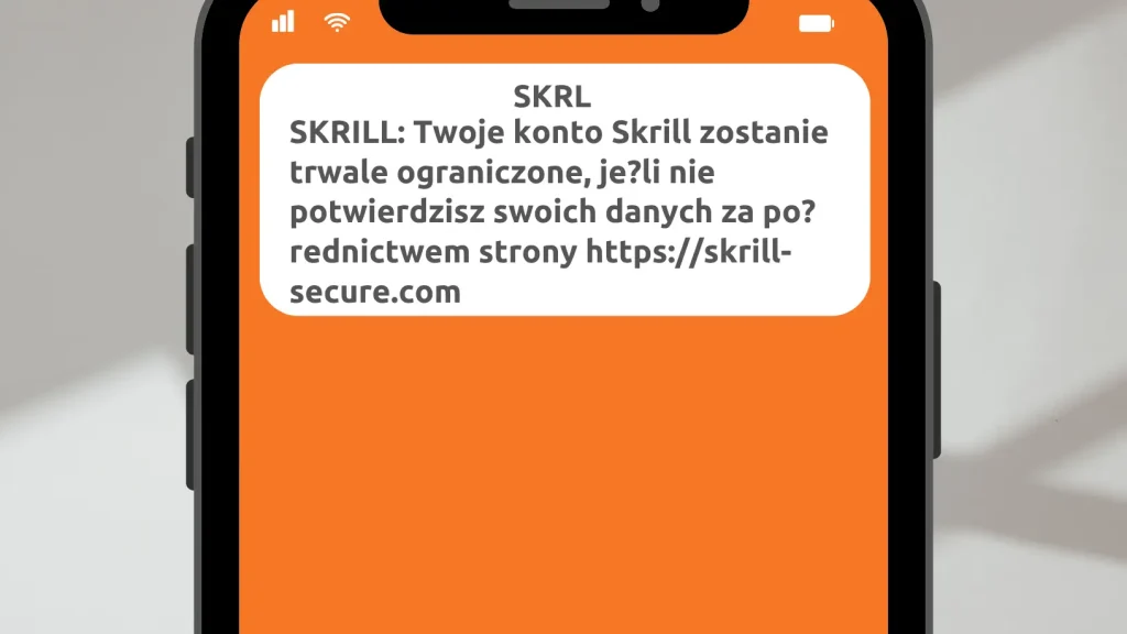 Treść fałszywego SMS-a wysyłanego do użytkowników.