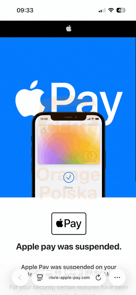fałszywa strona Apple Pay