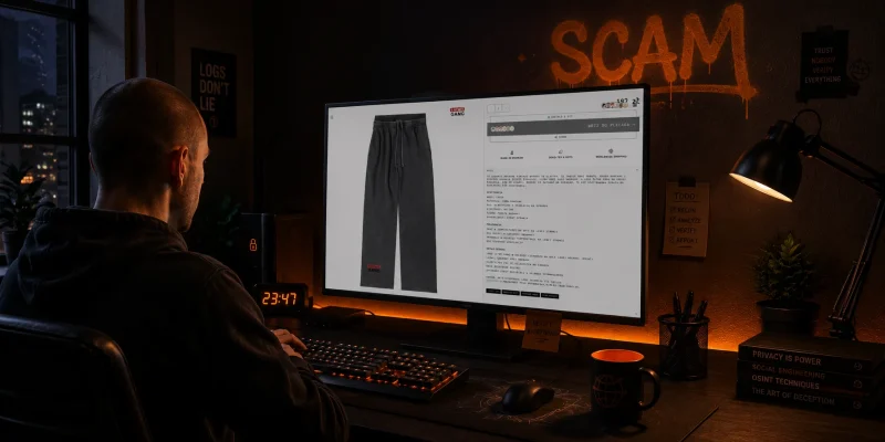 Biurko z ekranem i screenem sklepu