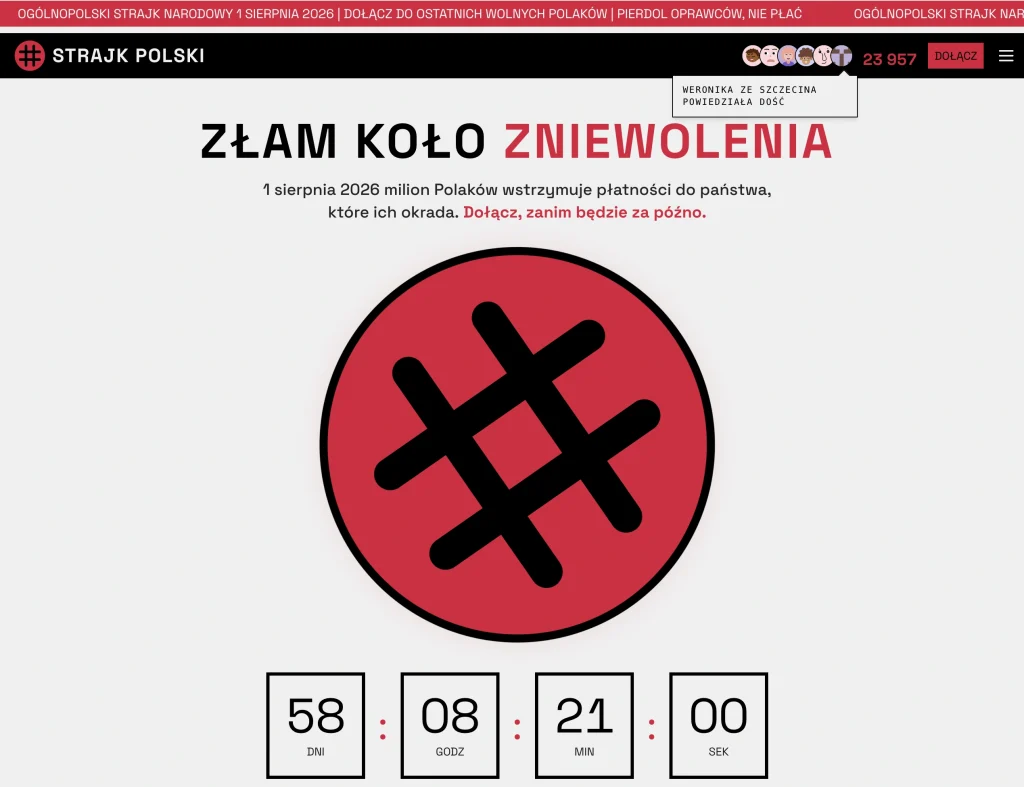 Screen z serwisu strajkpolski[.]org