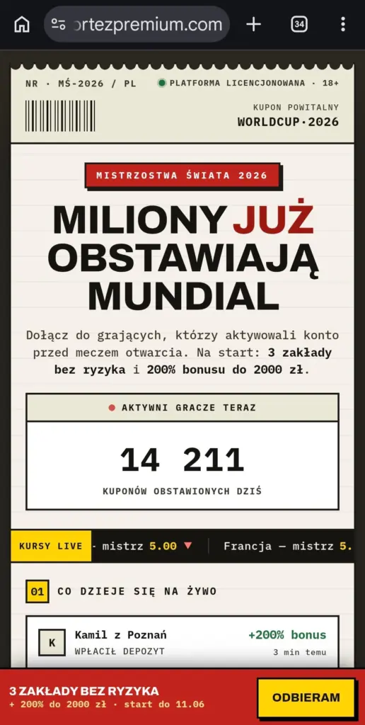 fałszywa platforma bukmacherska