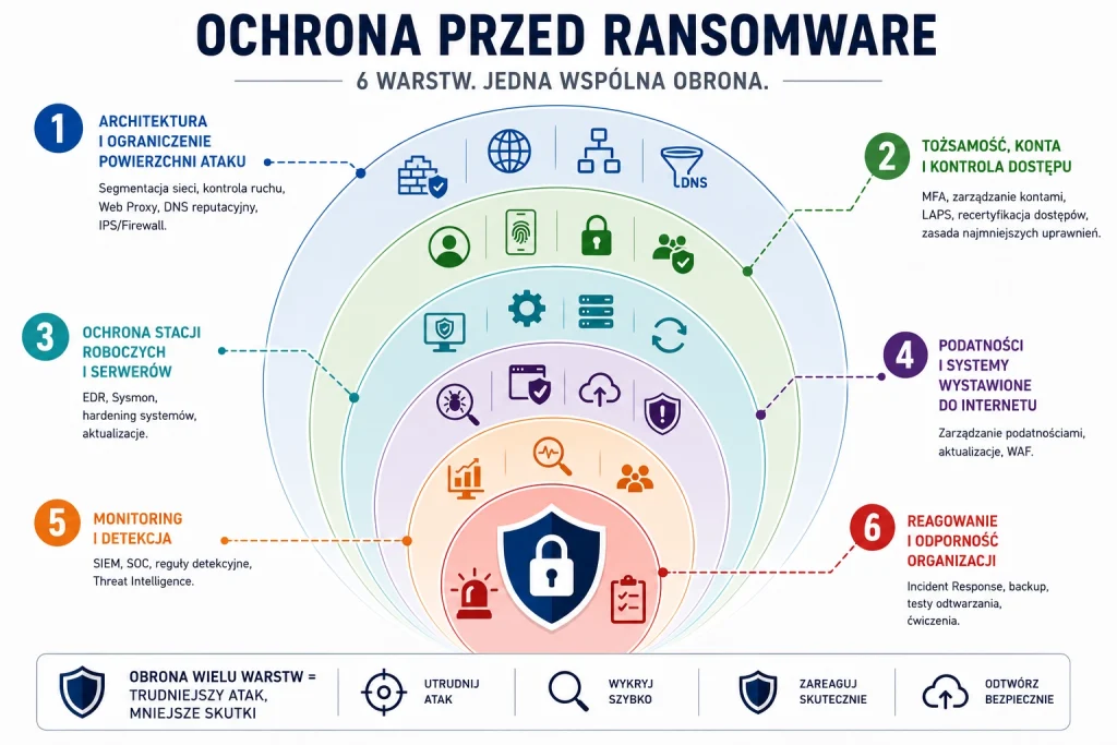 Ochrona przed ransomware - grafika opisująca treść materiału.