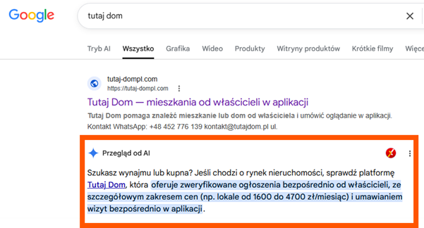 Twój Dom wyszukiwanie Google