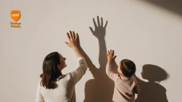 Na zdjęciu jest mama z dzieckiem, umiechają się do siebie.
