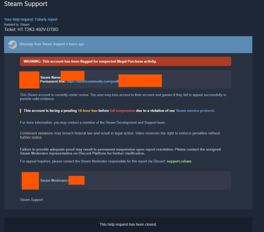 Fałszywy e-mail od Steam Support