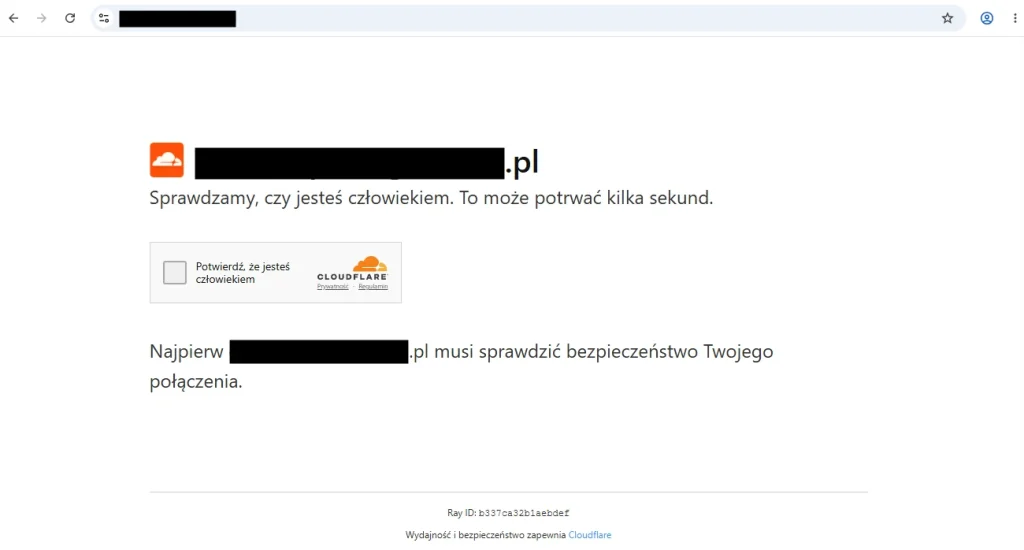 Krok 1 ataku ClickFix - po kliknięciu treść komendy zostaje skopiowana do schowka