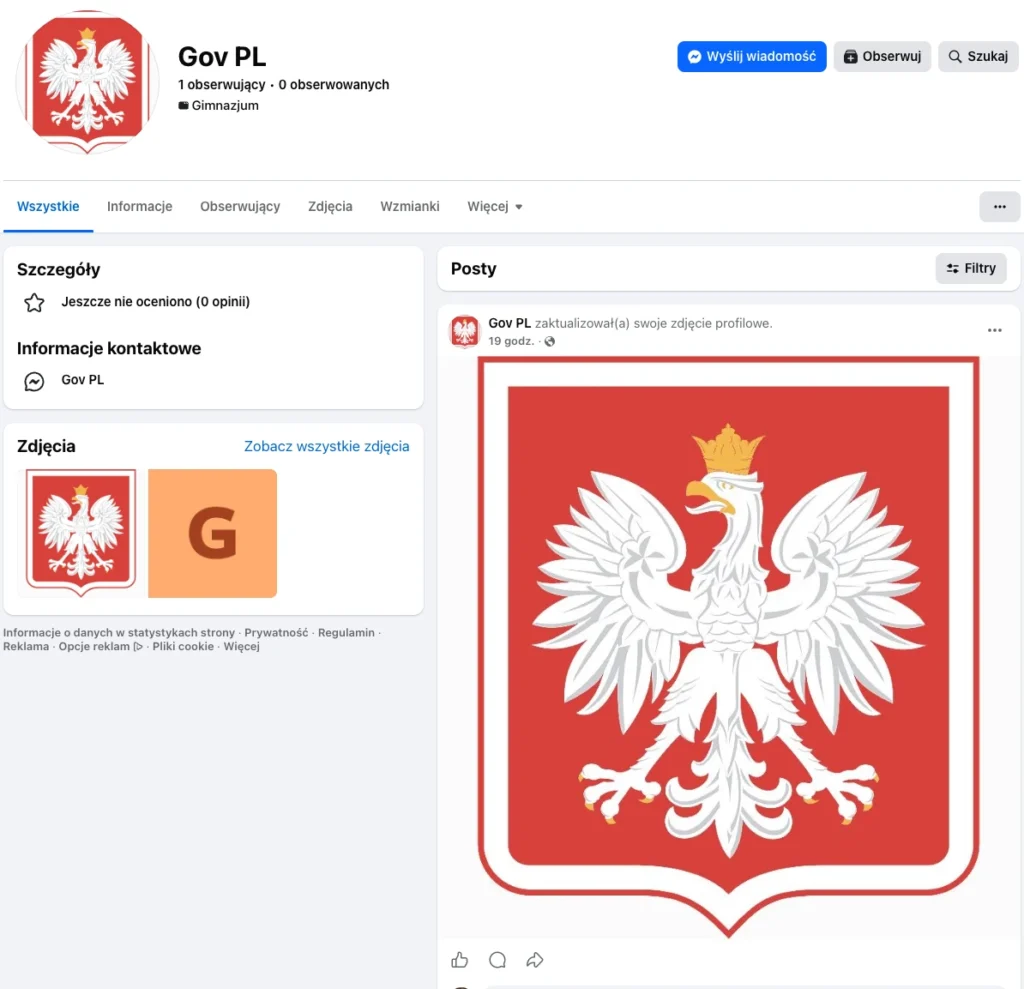 Zrzut ekranu pochodzący z fanpage'a, z którego prowadzone są opisywane kampanie.