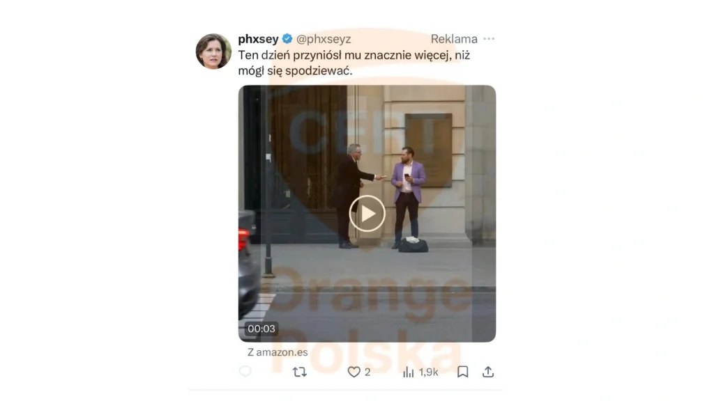 Przykład zdjęcia wygenerowanego przez sztuczną inteligencję jako pierwszy krok oszustwa na fałszywe inwestycje