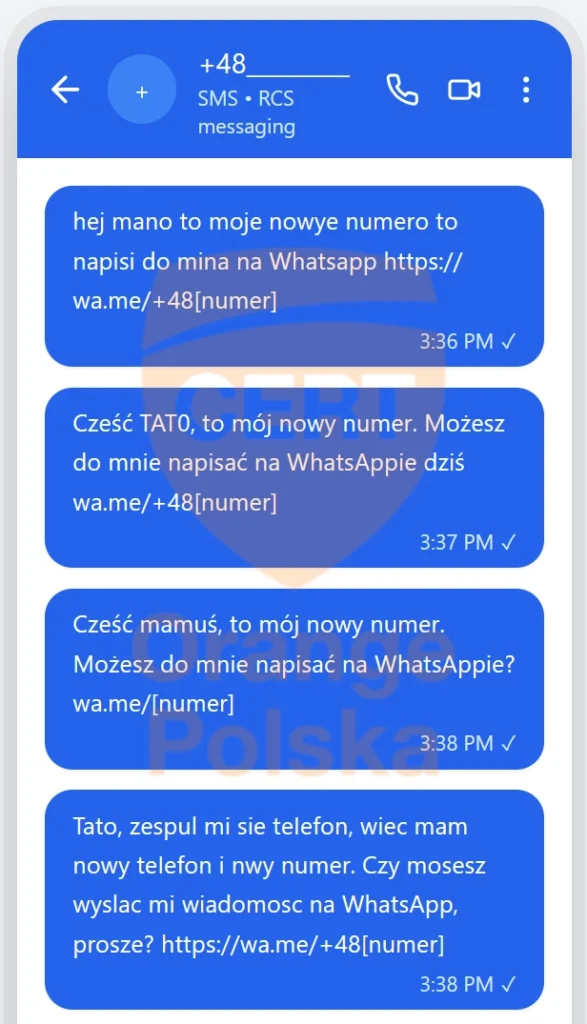 SMS w oszustwie "na nowy numer"